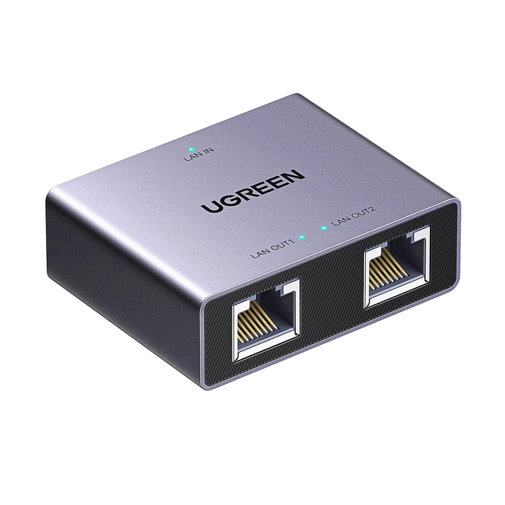 Ugreen NW301 LAN-splitter RJ45 – 2 x RJ45 / Gigabit Ethernet-fordeler / RJ45-netværkssplitter
