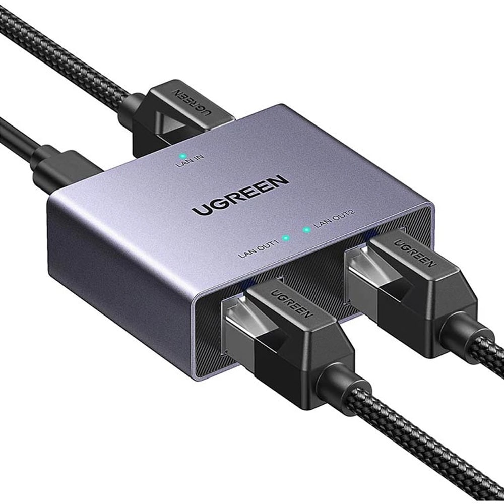 Ugreen NW301 LAN-splitter RJ45 – 2 x RJ45 / Gigabit Ethernet-fordeler / RJ45-netværkssplitter