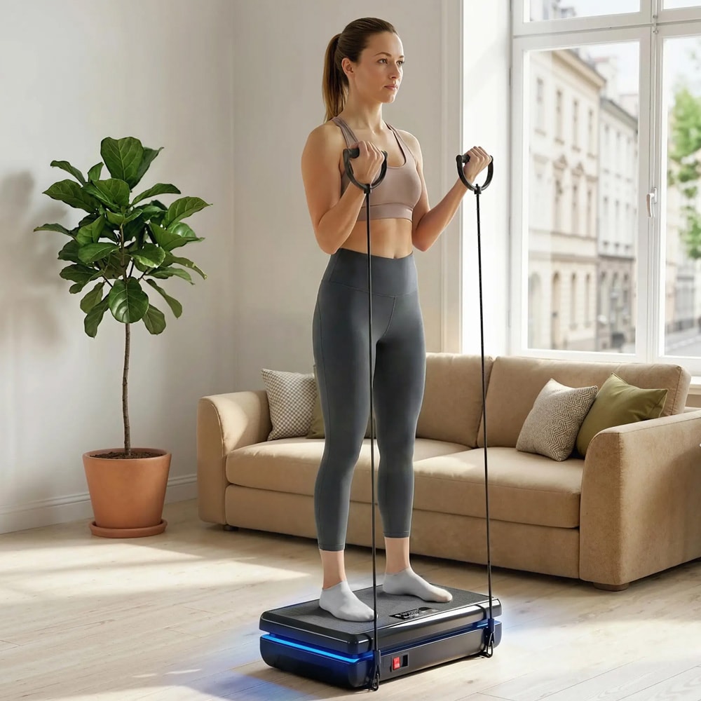 Sportnow vibrationsplade med 120 intensitetsniveauer / Vibrationsplatform / Vibroplade