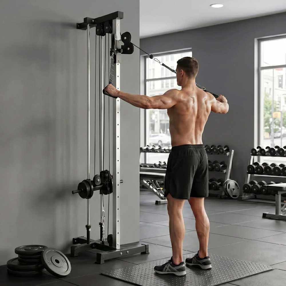 Sportnow Justerbart multigym 25–165 cm / Kabelmaskine med dobbelt træk / Trækningsstation til hjemmegym