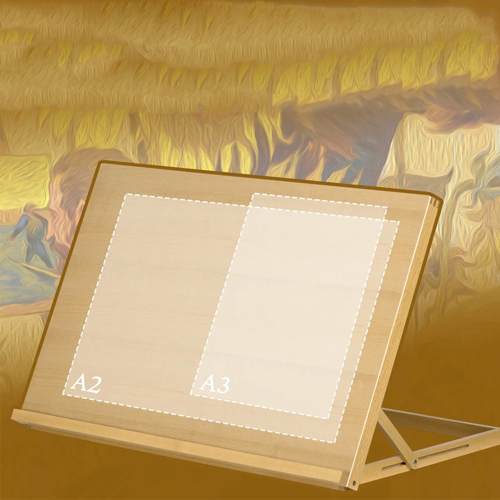 Vinsetto sammenklappeligt bordstativ 75,8 x 51 cm / Justerbart bordstativ / Tegnebord i bøgetræ