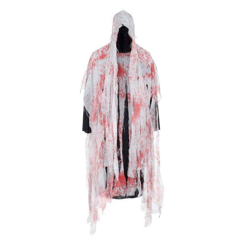 Blodig kappe med hætte til Halloween, one size / Halloween-kappe / Gyserdragt til voksne