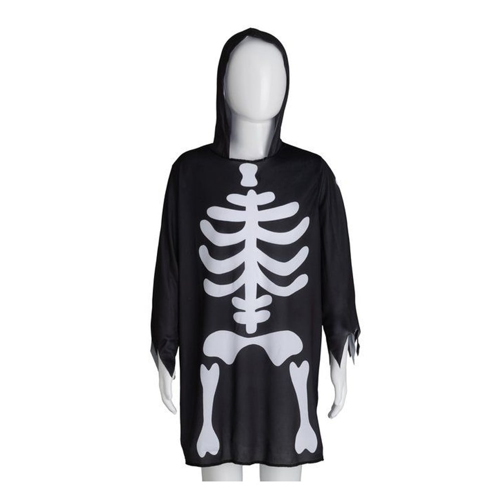 Skelet-T-shirt med hætte, 4–8 år / Halloween-T-shirt til børn / Skelet-kostume