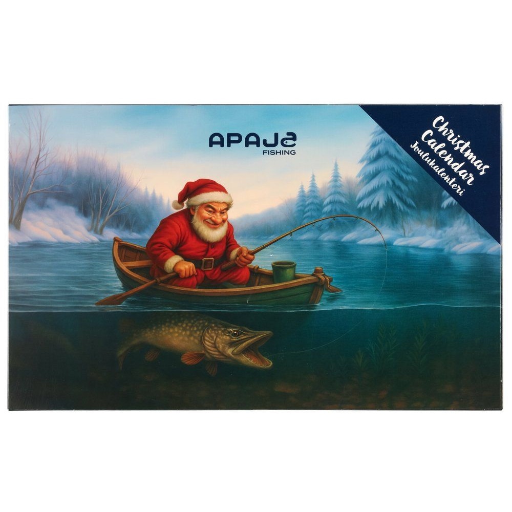 Adventskalender til lystfiskere / Fiskekalender med 24 låger / Julekalender med fiskeudstyr