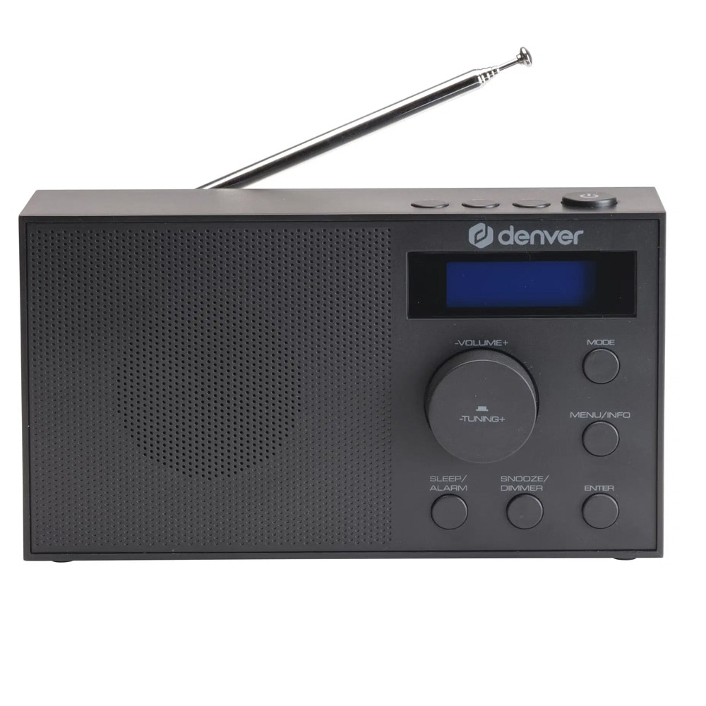 Denver DAB-51B DAB+/FM-radio – Svart / Vækkeurradio med dobbelt alarm / DAB-radio med 40 hurtigvalg