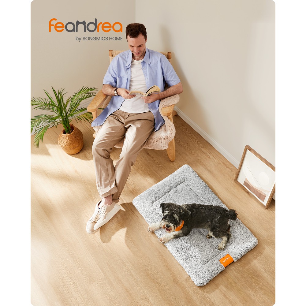 Selvopvarmende tæppe til hunde og katte, 75 x 50 cm – Lysegrå / Varmetæppe til kæledyr / Hundemåtte