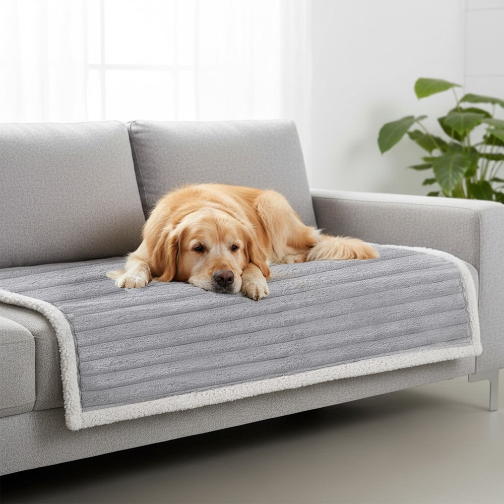 Vattentät vändbar hundfilt 102x73 cm - Grå
