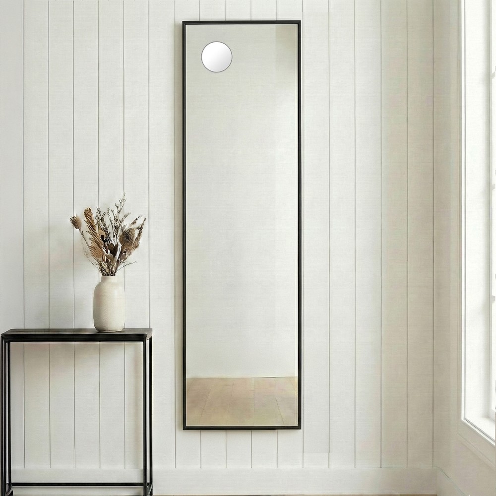 Helkroppsspegel med förstoringsspegel 150x40 cm - Svart