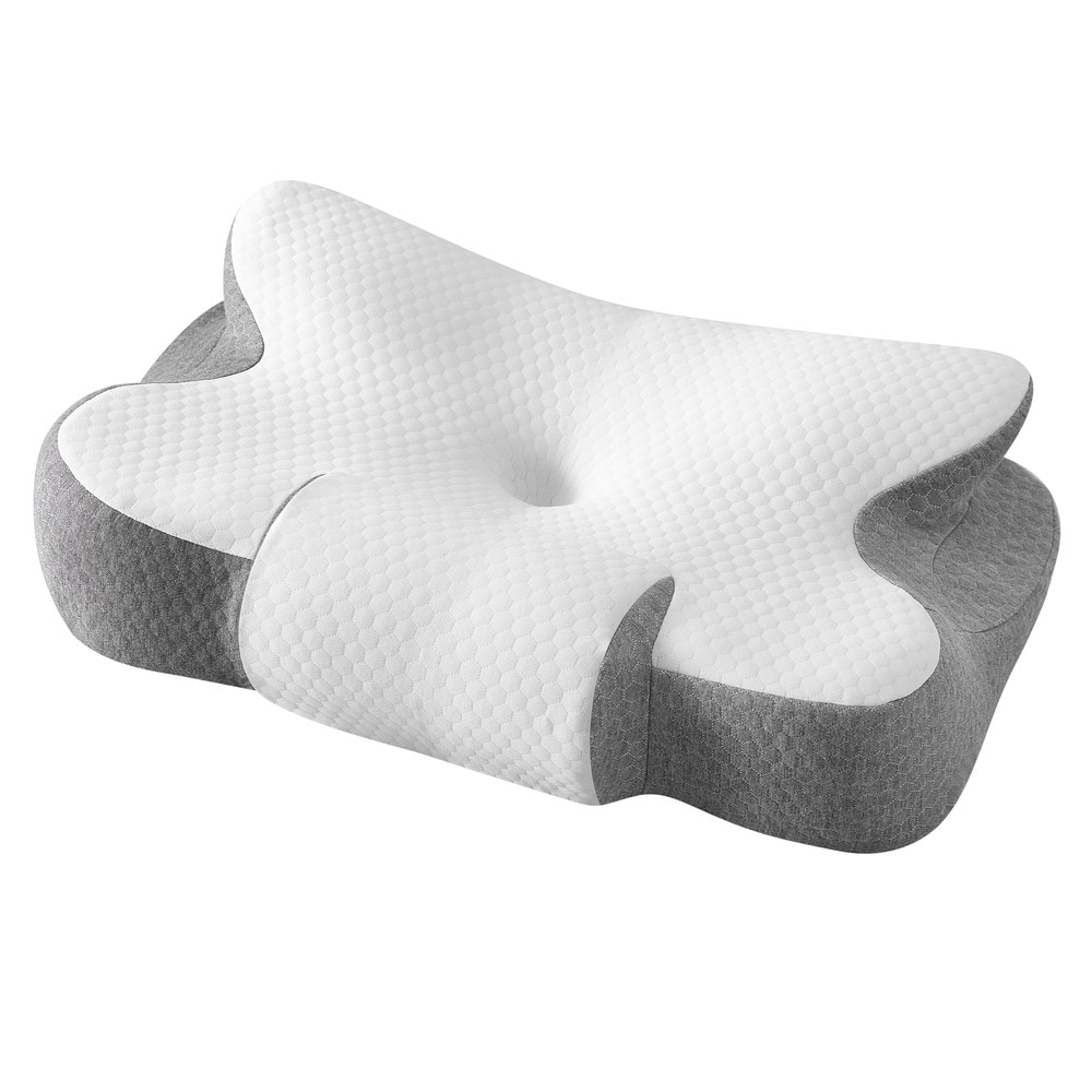 Product Image for Ergonomisk kudde i memoryskum med justerbar höjd - Vit/Grå