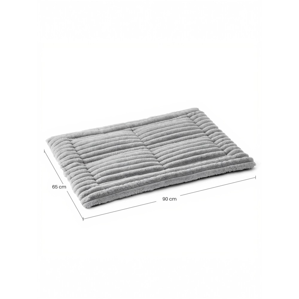 Selvopvarmende hundetæppe i plys, 90 x 65 cm – Grå / Varmende kæledyrstæppe / Hundemåtte i plys