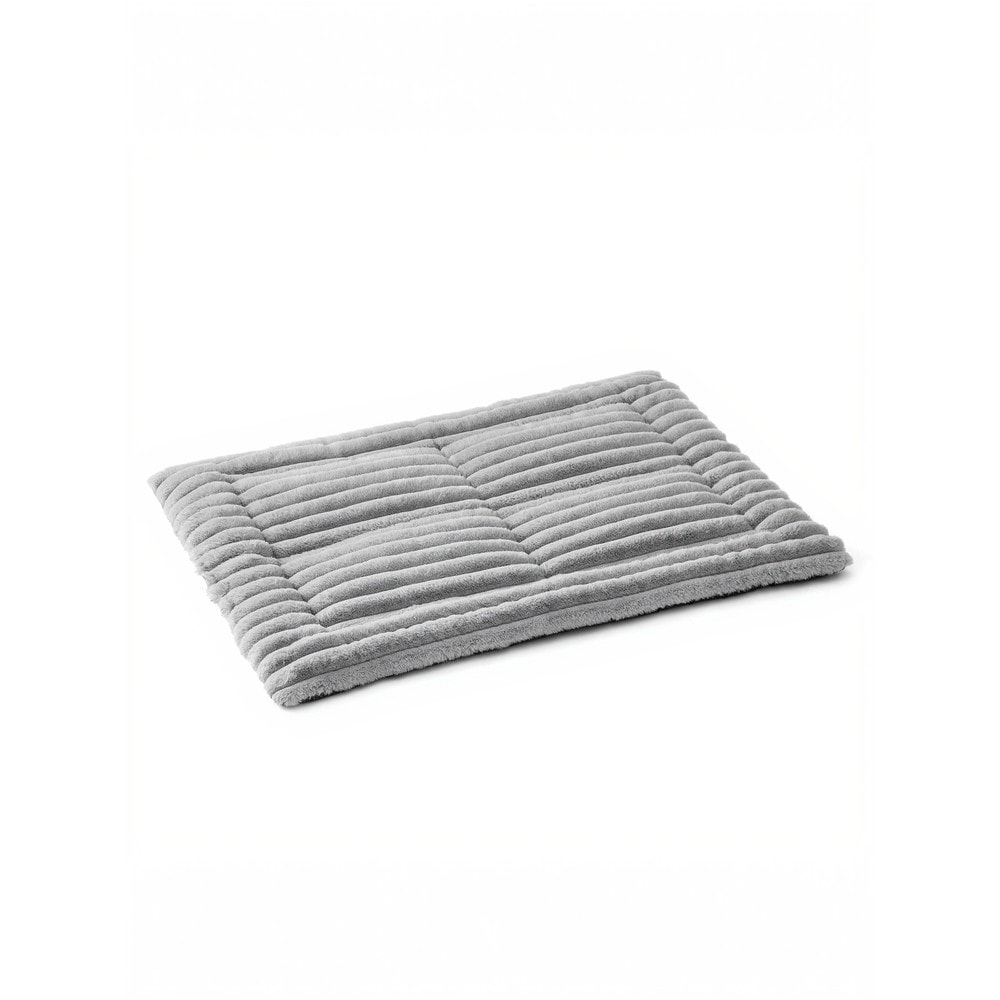 Selvopvarmende hundetæppe i plys, 90 x 65 cm – Grå / Varmende kæledyrstæppe / Hundemåtte i plys