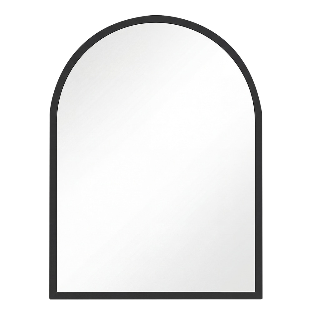 Vægtet vægspegel med svart ramme / Spejl med aluminiumsramme / Badeværelsesspejl 40 × 30 cm