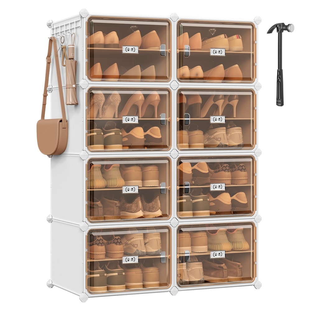 Product Image for Modulært skoskab med otte rum / Skohylde med låger / Opbevaring til 32 par sko
