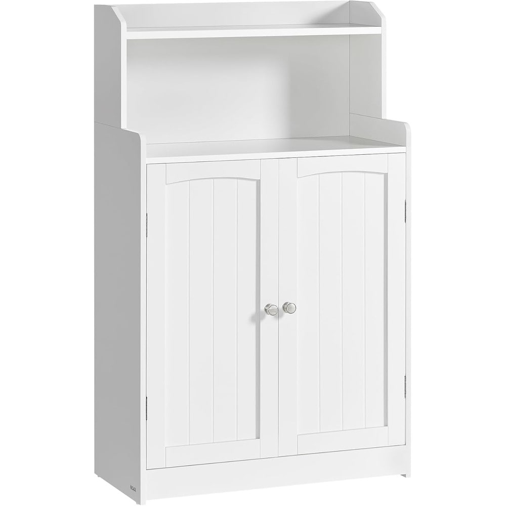 Opbevaringsskab med 2 døre, 60 x 30 x 100 cm – Hvid / Badeværelsesskab med hylder / Fritstående skab