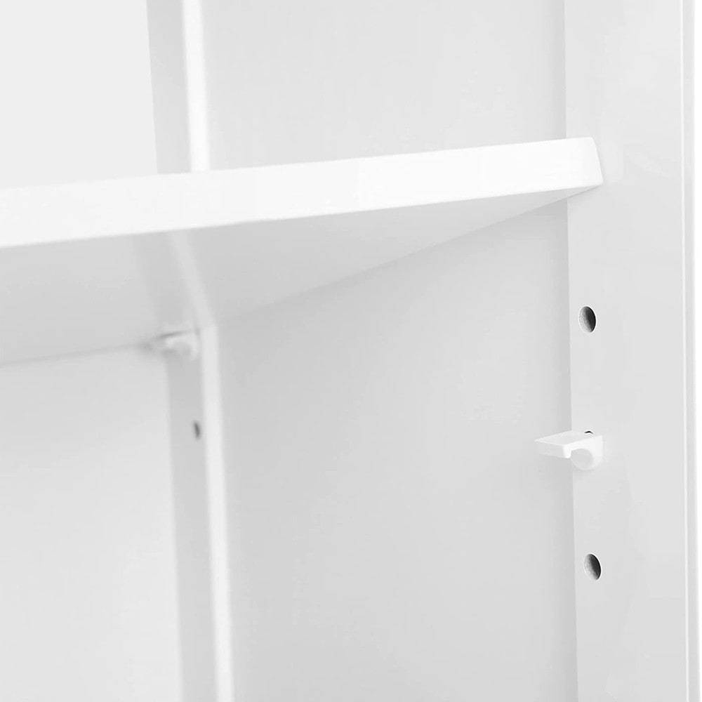 Opbevaringsskab med 2 lameldøre, 60 x 30 x 80 cm – Hvid / Badeværelsesskab / Lamelskab i MDF