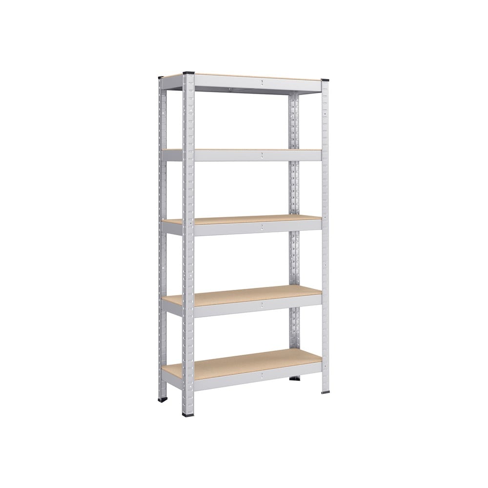 Stålreol med 5 hylder, 75 x 30 x 150 cm – Sølv / Lagerreol / Opbevaringsreol