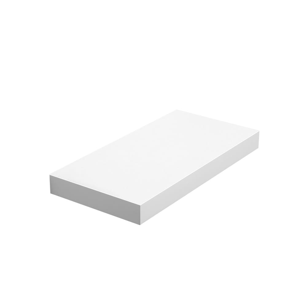 Hængende væghylde 40x20 cm – Hvid / Væghylde med skjult beslag / Dekorationshylde i MDF