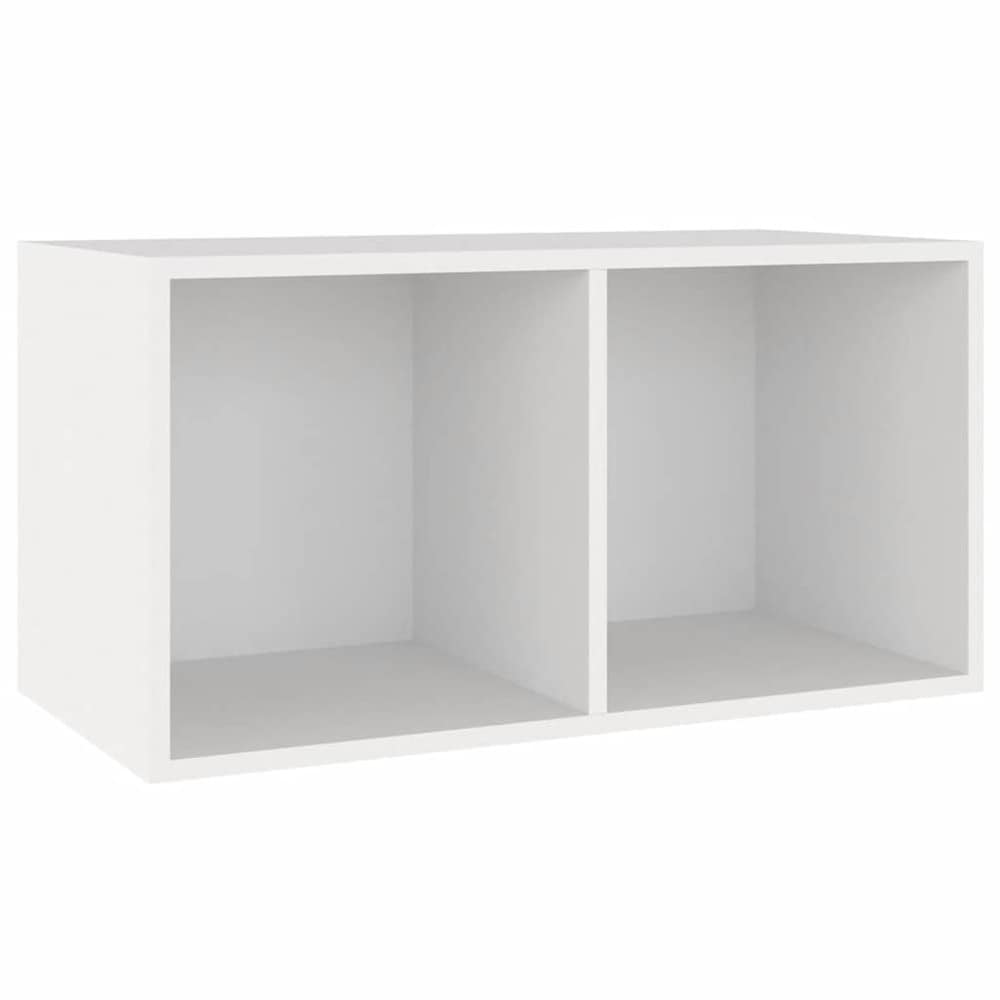 Vinylhylde 71×34×36 cm / hylde med 2 rum til LP-plader / pladeopbevaring – Hvid