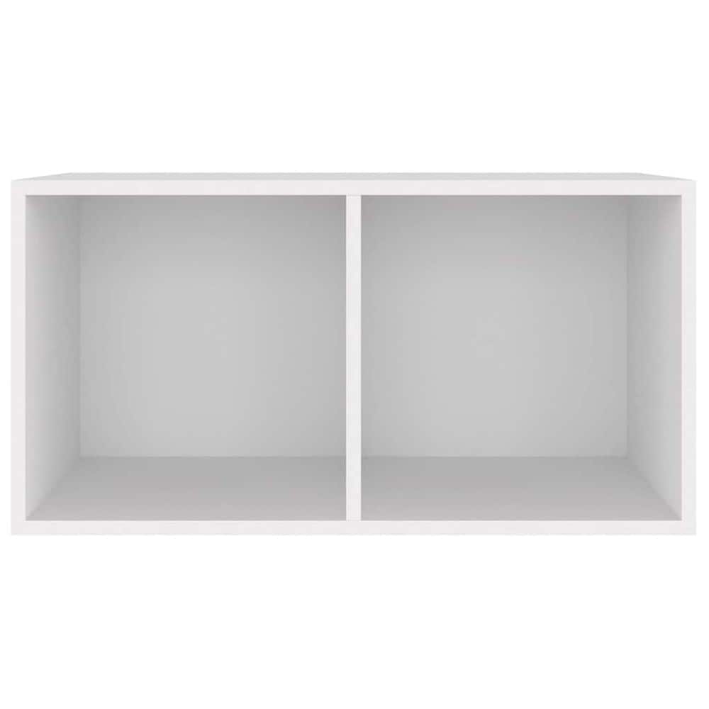 Vinylhylde 71×34×36 cm / hylde med 2 rum til LP-plader / pladeopbevaring – Hvid