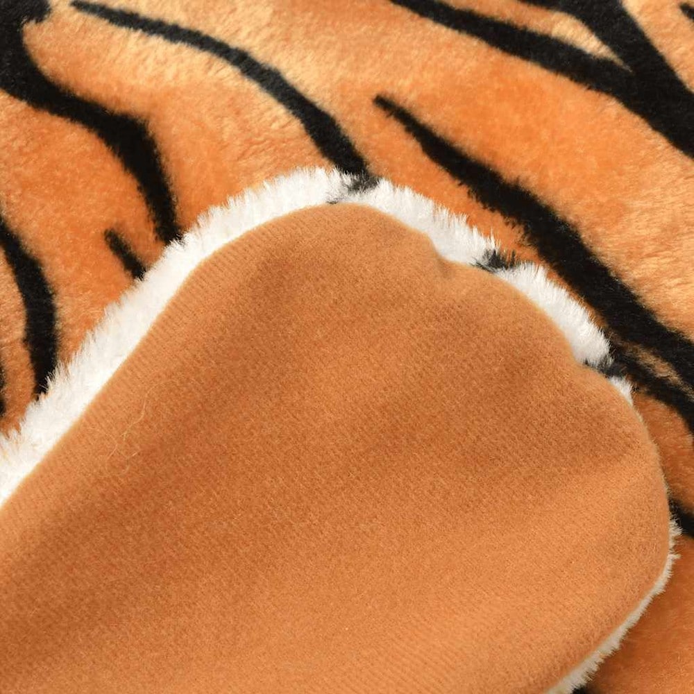 Tigermåtte 144×78 cm / dyremåtte i plys / dekorativ tigerfæld – Brun