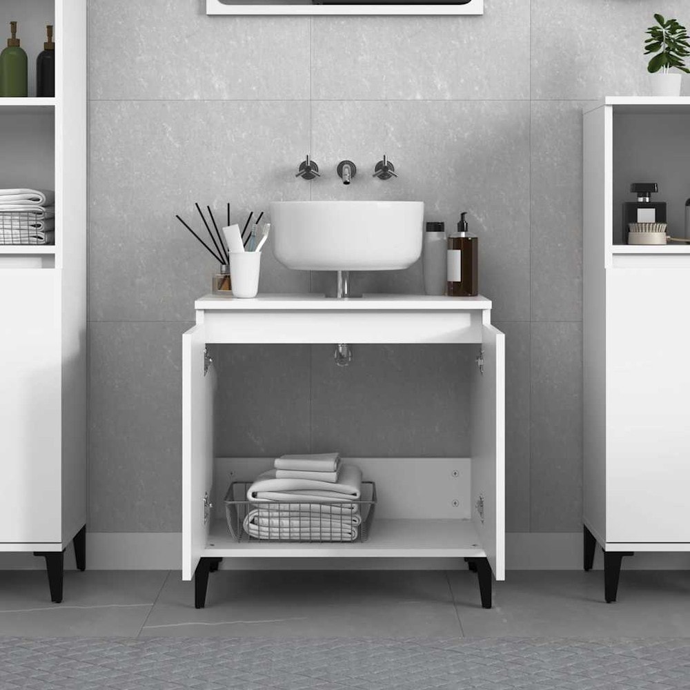 Håndvaskskab 58×33×60 cm / badeværelsesskab / skab til håndvask – Hvid