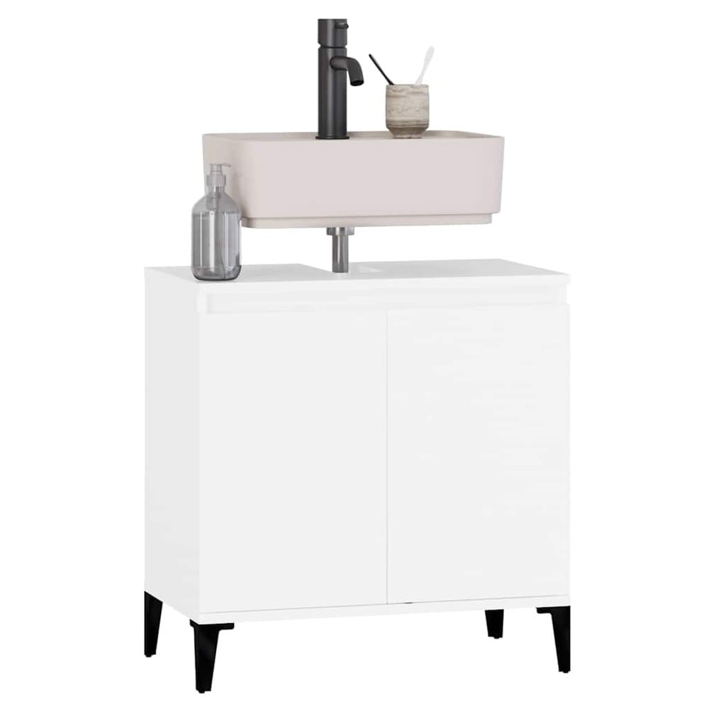 Håndvaskskab 58×33×60 cm / badeværelsesskab / skab til håndvask – Hvid