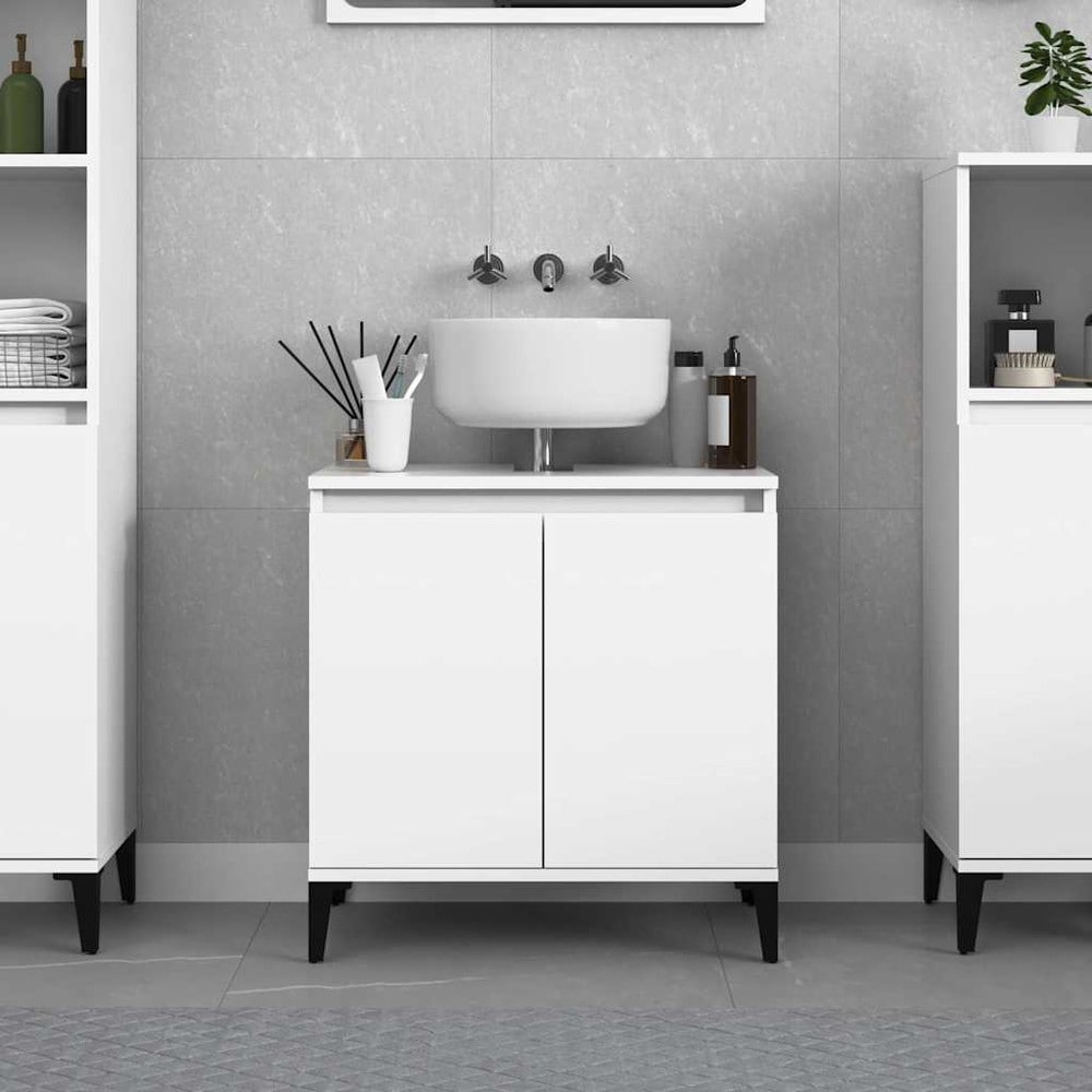 Håndvaskskab 58×33×60 cm / badeværelsesskab / skab til håndvask – Hvid