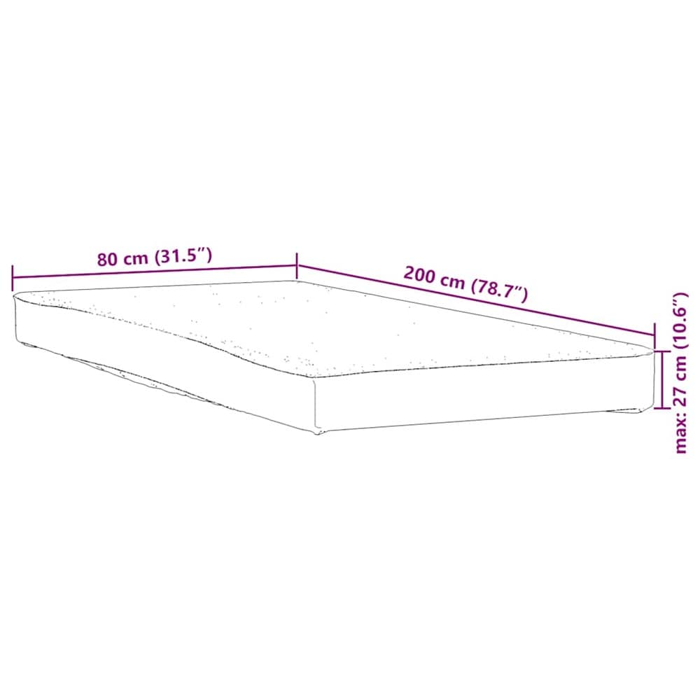 Vandtæt madrasbeskytter 80×200 cm / madrasovertræk med elastisk kant – Hvid