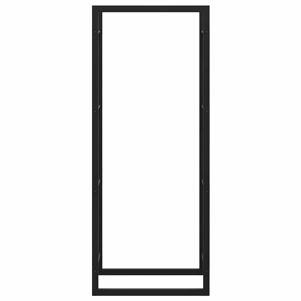 Brændestativ 50×28×132 cm / brændeopbevaring i stål / brændeholder – Mat sort