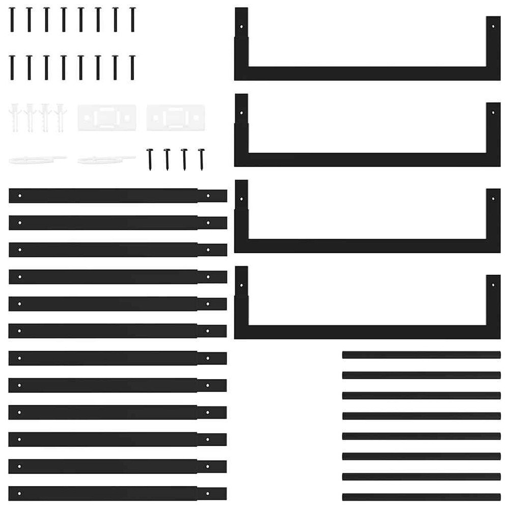 Brændestativ 50×28×132 cm / brændeopbevaring i stål / brændeholder – Mat sort