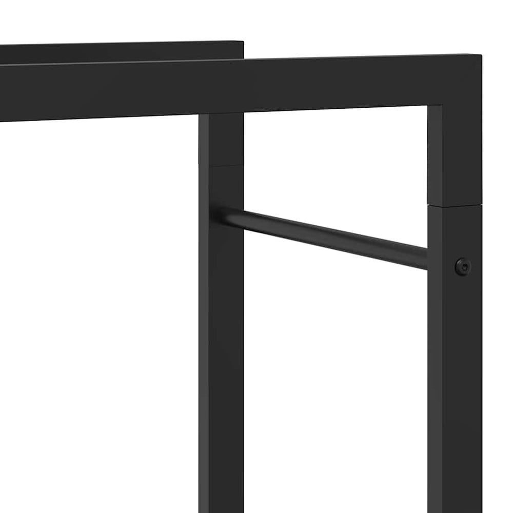 Brændestativ 50×28×132 cm / brændeopbevaring i stål / brændeholder – Mat sort
