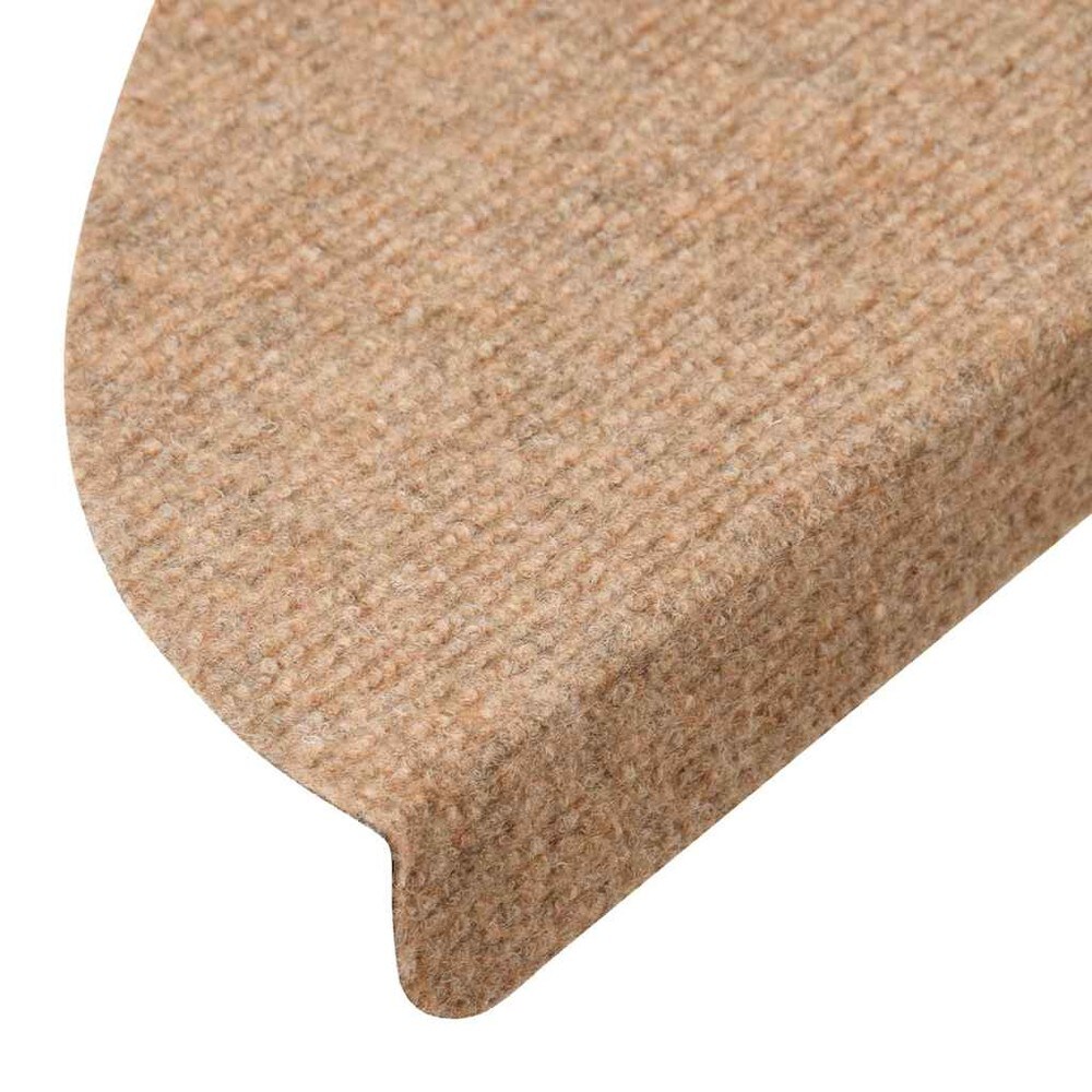 15 stk. trappemåtter 56×17×3 cm / selvklæbende måtter til trappetrin i nålefilt – Beige