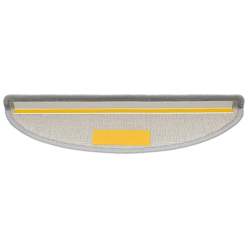 15 stk. halvrunde trappemåtter 56×17×3 cm / trappemåtter i tuftet polypropylen – Lysegrå