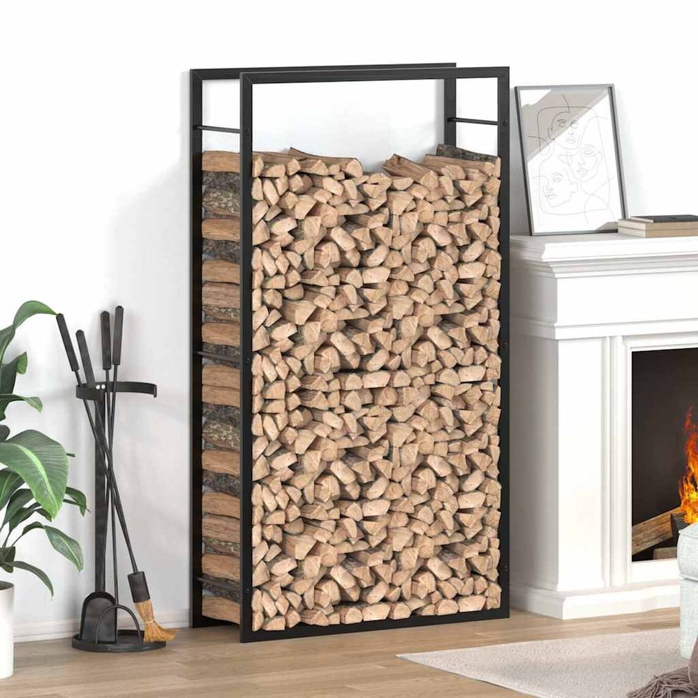 Brændestativ 80×28×154 cm / brændeopbevaring / brændeholder i stål – Matsort