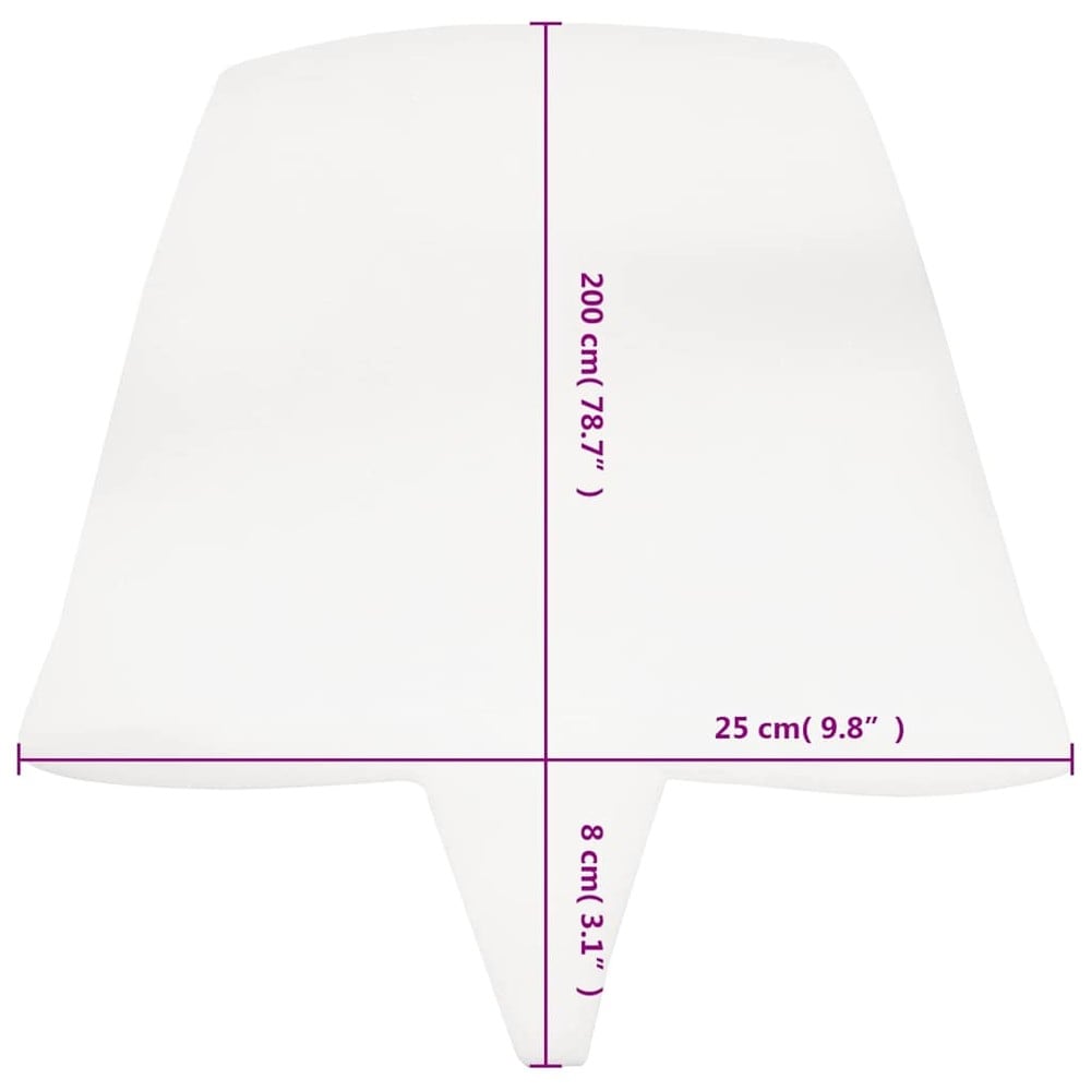 Sengebro 25×200×8 cm / madraskile / sengekile til to madrasser – Hvid