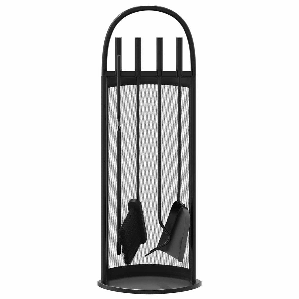 Pejsesæt 5 dele 23×15×66 cm / pejsredskaber med stativ – Sort