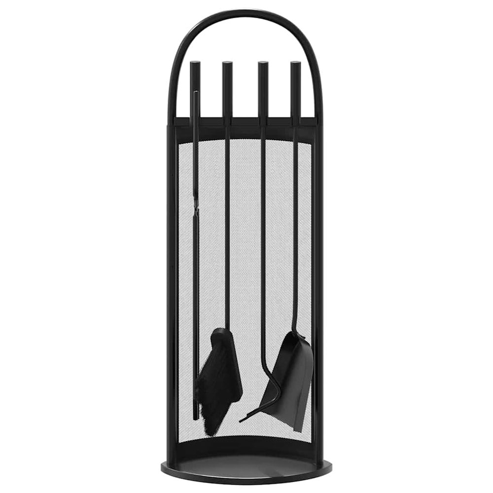 Pejsesæt 5 dele 23×15×66 cm / pejsredskaber med stativ – Sort