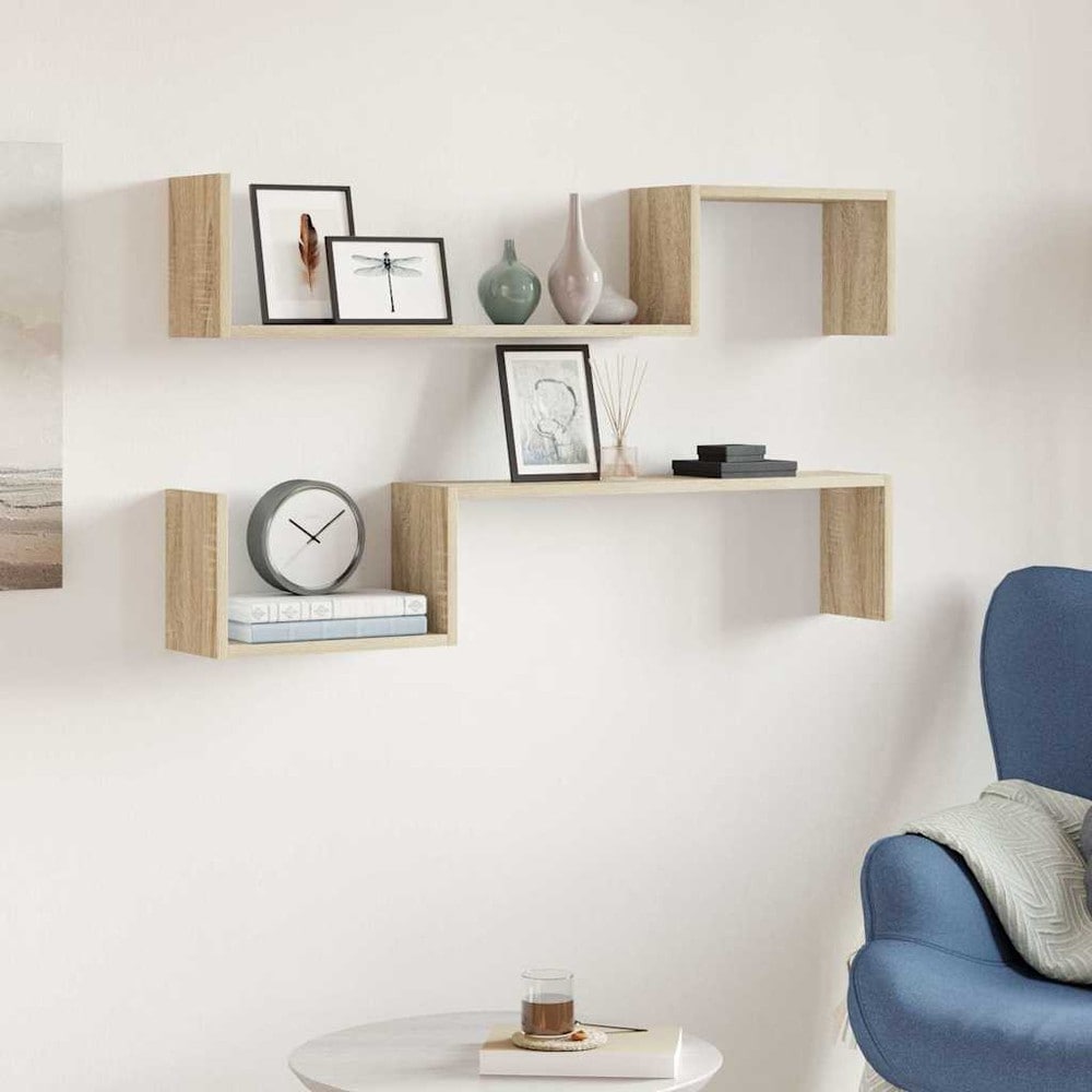 2 stk væghylder 100×15×20 cm / svævende hylder med skjult montering – Egestruktur