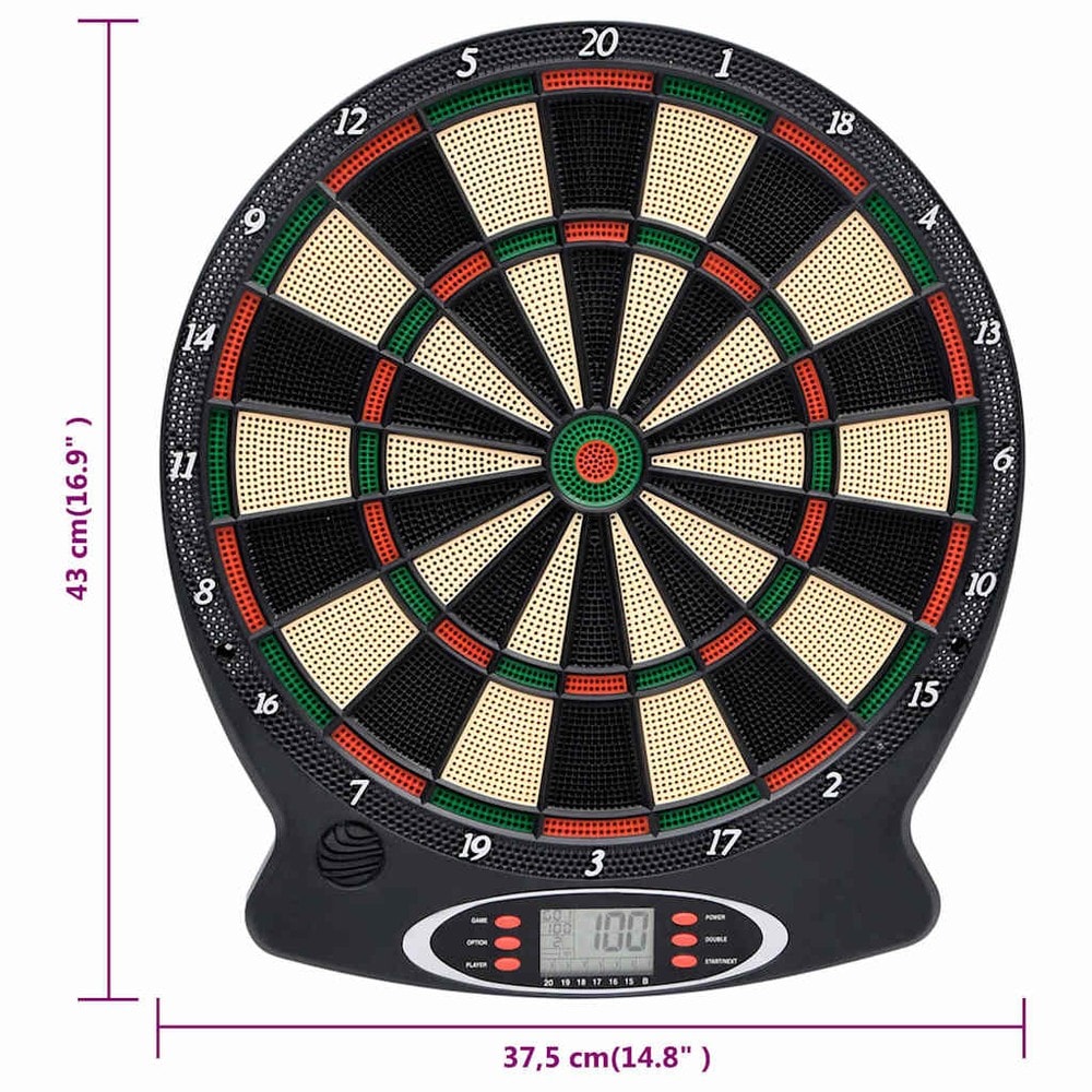 Elektronisk dartskive med 6 pile / 18 dartspil og LCD-display / dart til op til 8 spillere