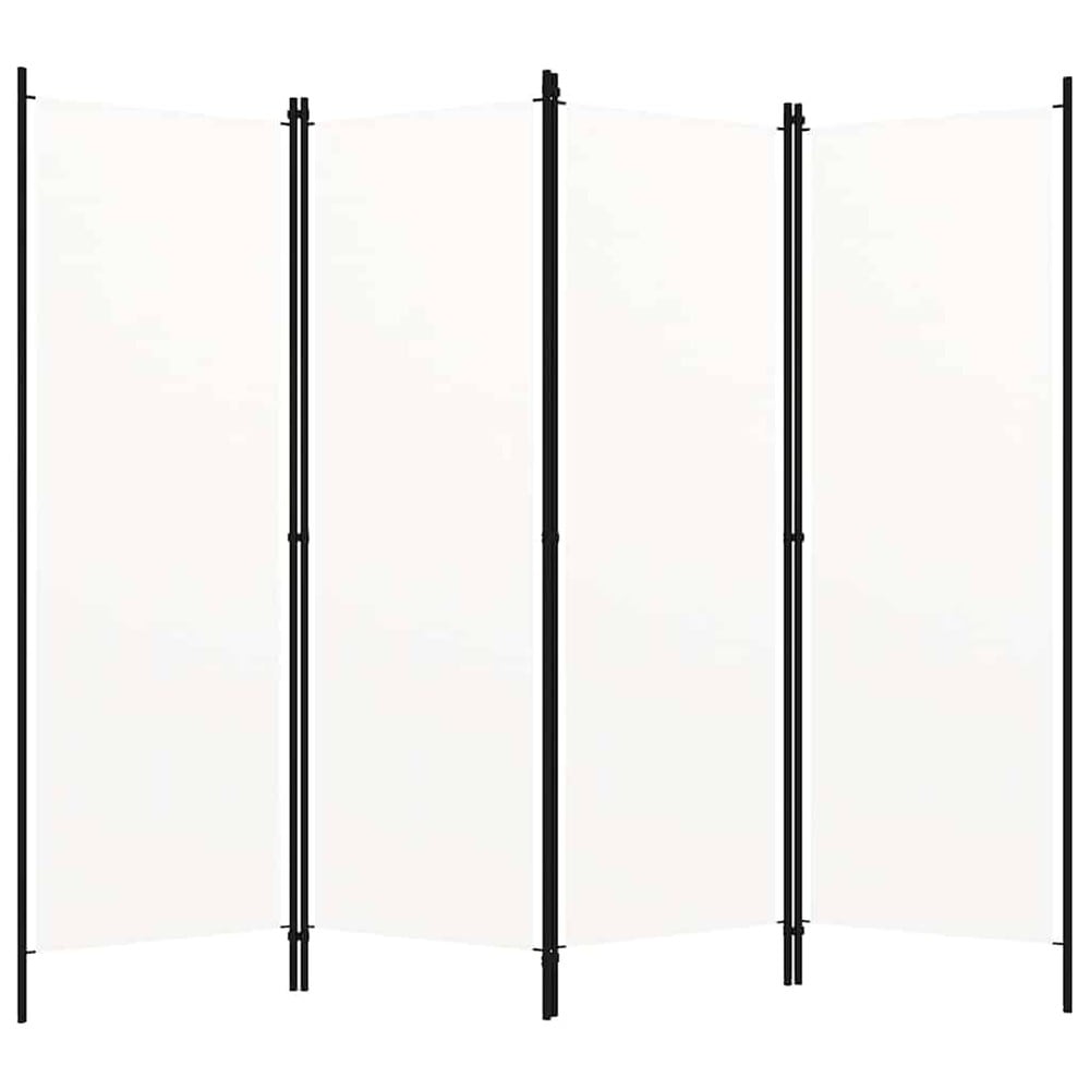 Rumdeler 4 paneler 200×180 cm / foldeskærm / skillevæg / afskærmning – Hvid