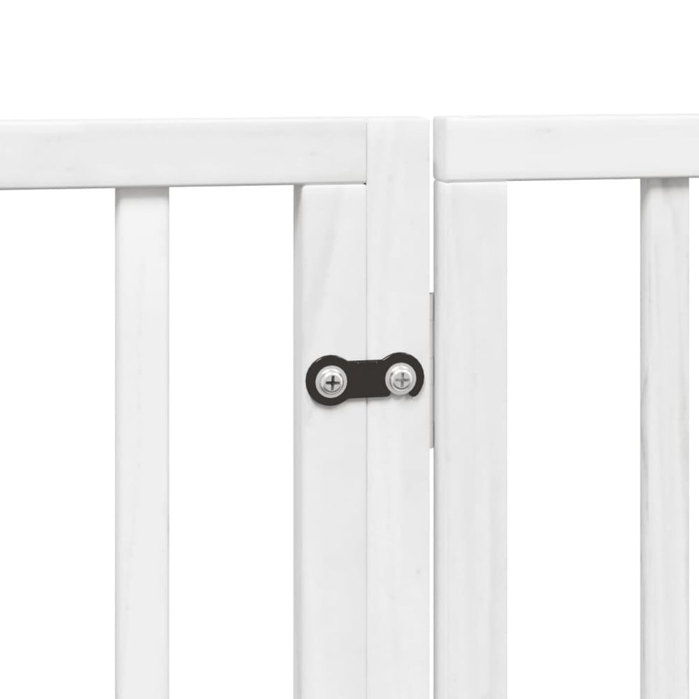 Hundegitter 300×60 cm / fritstående sammenklappeligt kæledyrsgitter med 6 paneler og dør – Hvid