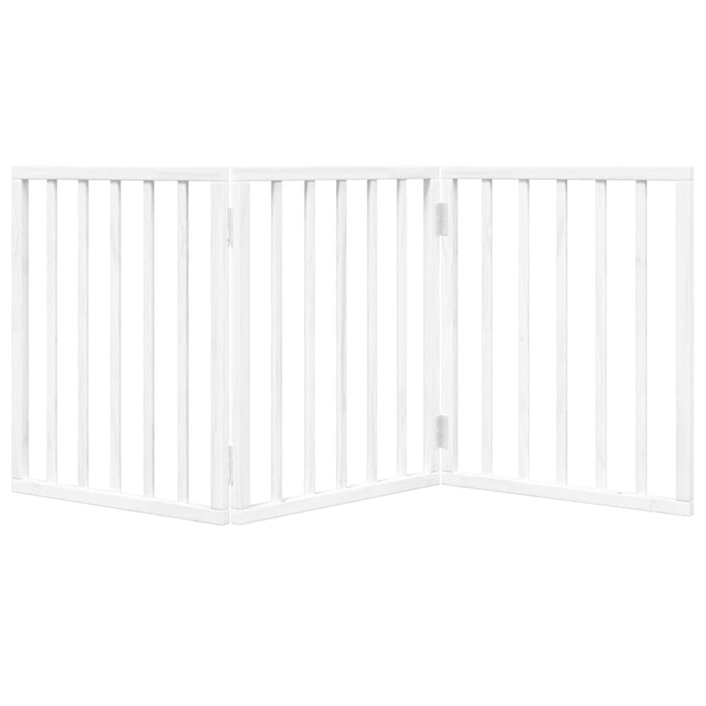 Hundegitter 150×60 cm / fritstående sammenklappeligt kæledyrsgitter med 3 paneler – Hvid