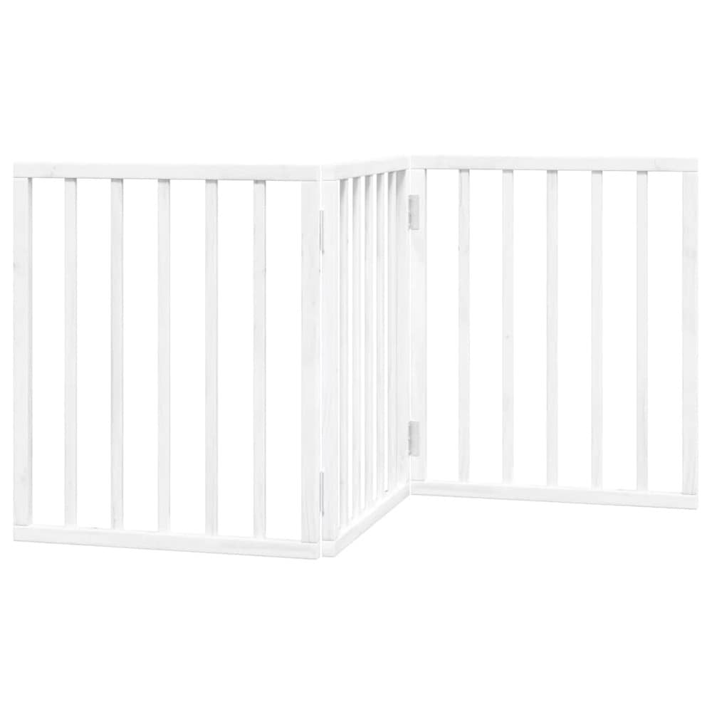 Hundegitter 150×60 cm / fritstående sammenklappeligt kæledyrsgitter med 3 paneler – Hvid