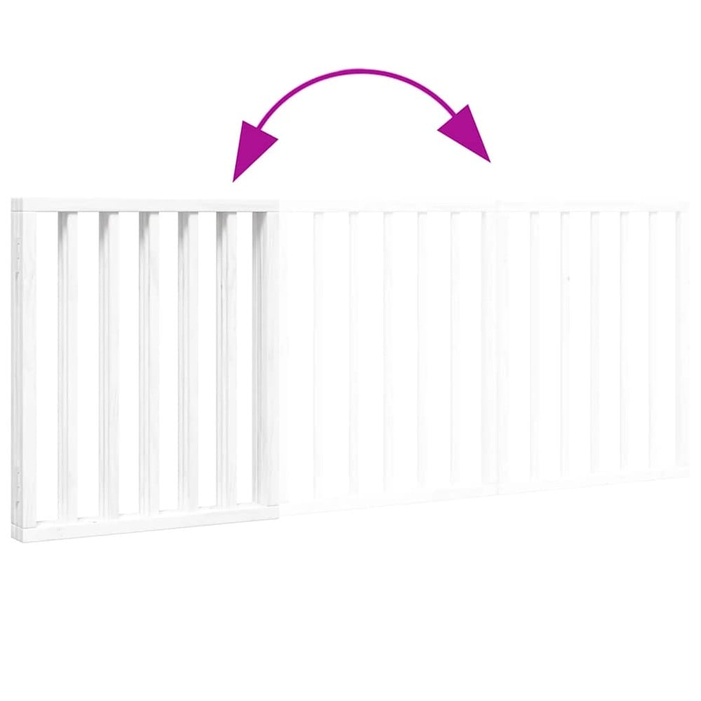 Hundegitter 150×60 cm / fritstående sammenklappeligt kæledyrsgitter med 3 paneler – Hvid
