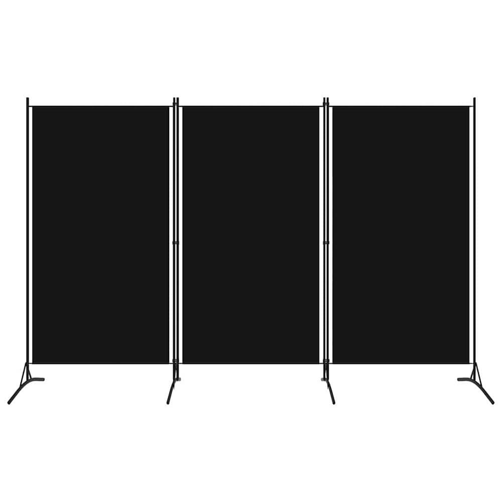 Rumdeler 3 paneler 260×180 cm / foldeskærm / skillevæg / afskærmning – Sort