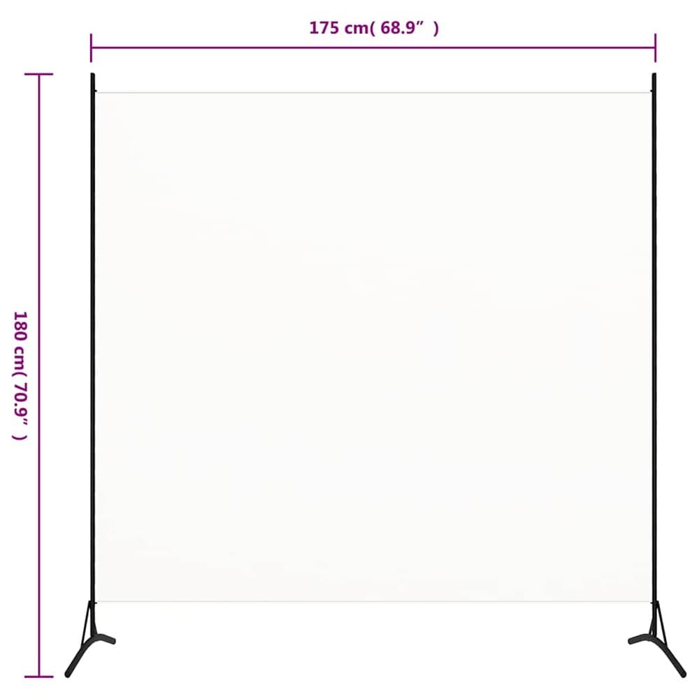 Rumdeler 175×180 cm / fritstående skærmvæg / afskærmning i stof – Hvid