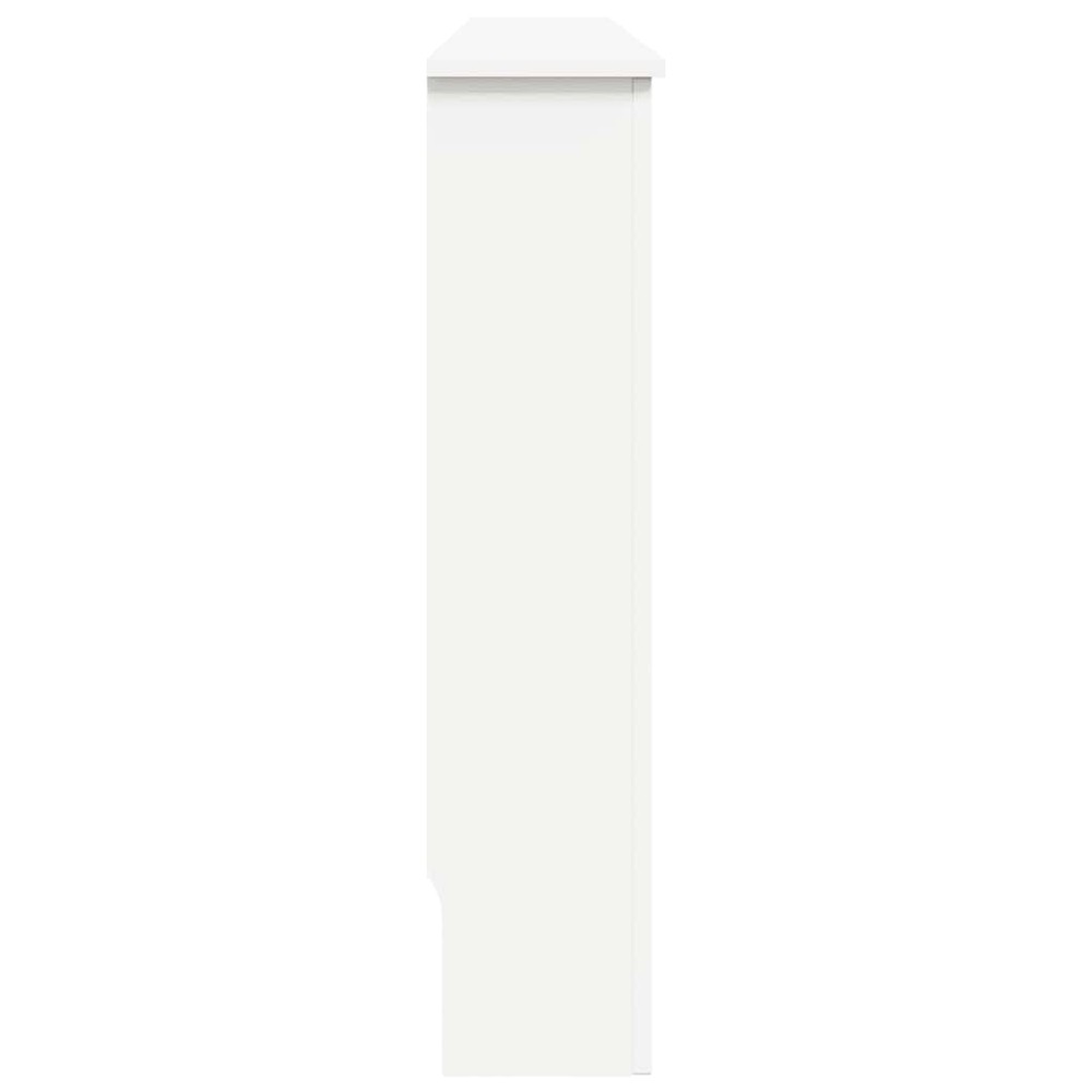Radiatorskjuler 152×19×81,5 cm / radiatorfront i MDF med hylde og lameldesign – Hvid