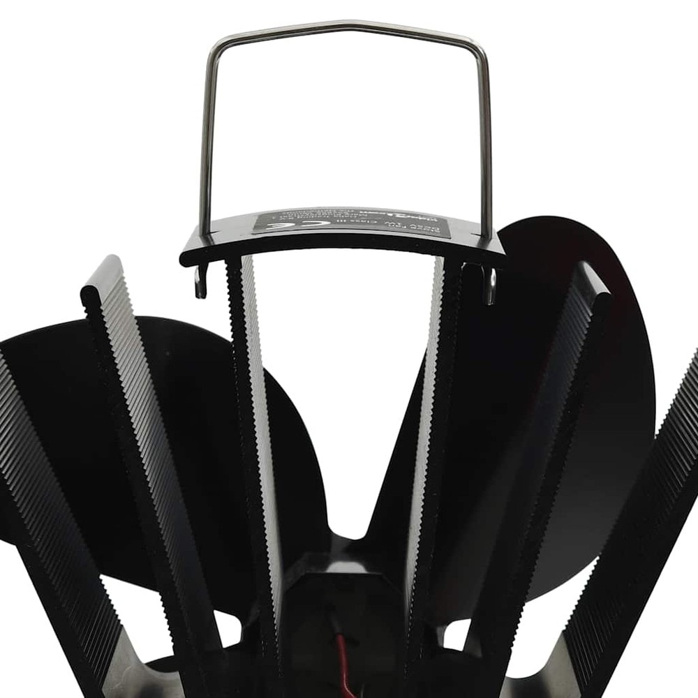 Brændeovnsventilator med 4 blade / varmedrevet ventilator til brændeovn og pejs 120–140 CFM – Sort