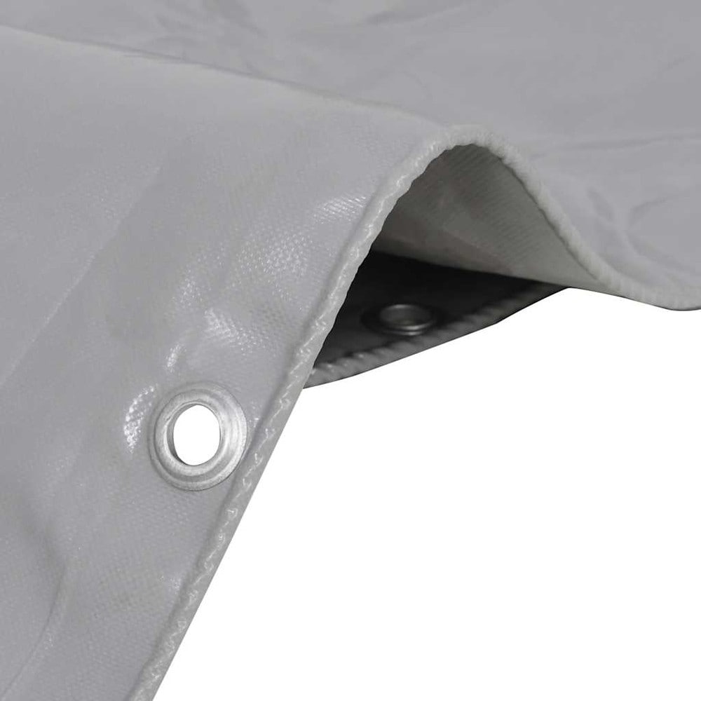 Presenning 3×6 m 650 g/m² / kraftig PVC-belagt overdækningspresenning med øjer – Grå