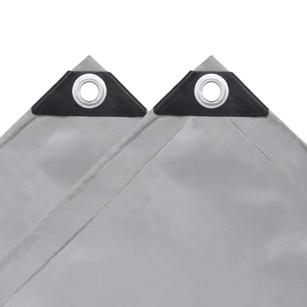 Presenning 3×6 m 650 g/m² / kraftig PVC-belagt overdækningspresenning med øjer – Grå